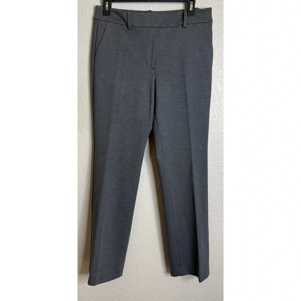 Talbots Womens 6P Soho Pant Gray Stretch Straight Leg Professional Trousers Chic